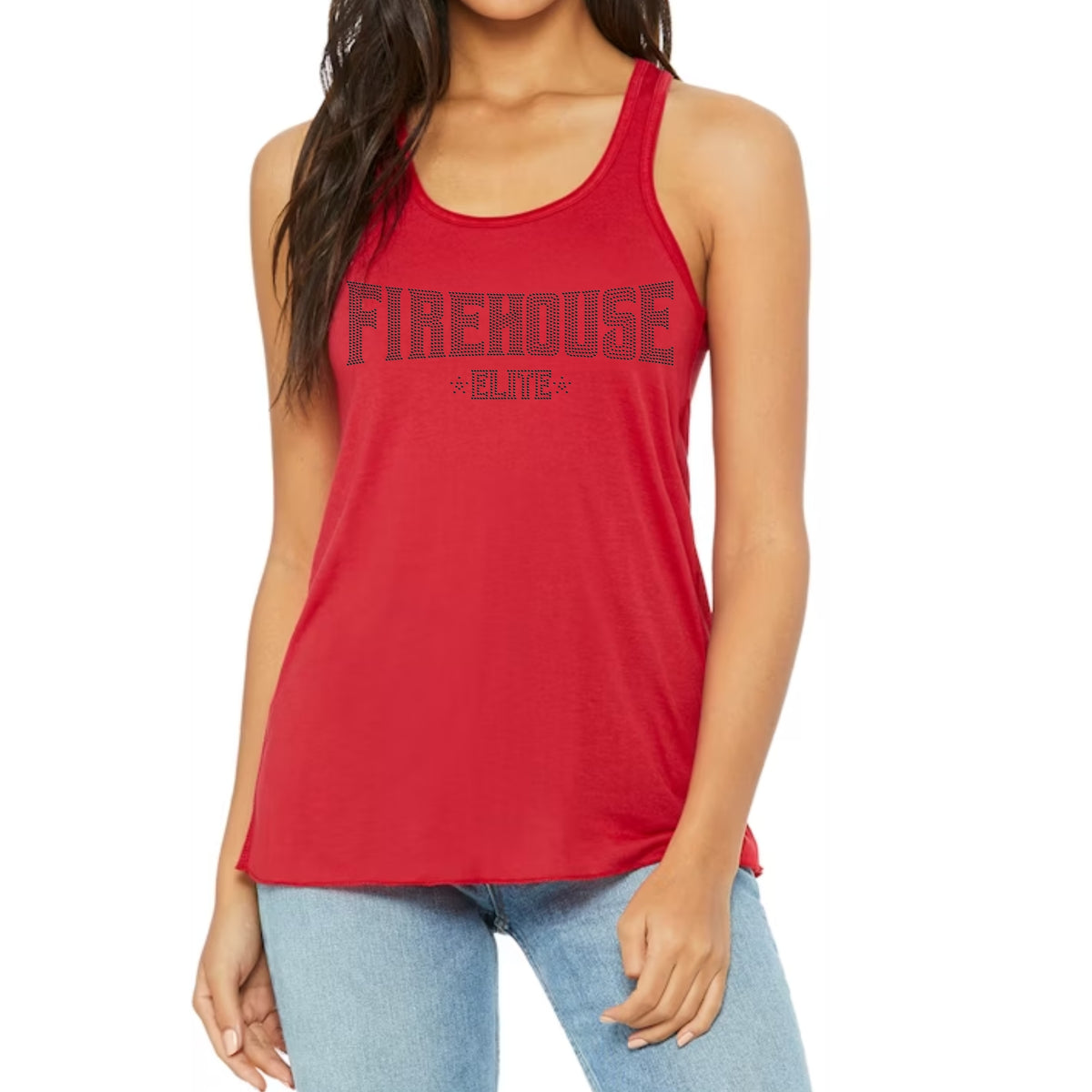 FE Black Rhinestone Logo Tank Top