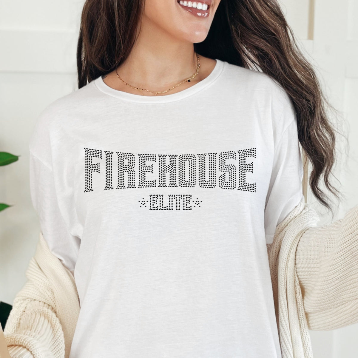 FE Black Rhinestone Logo TShirt