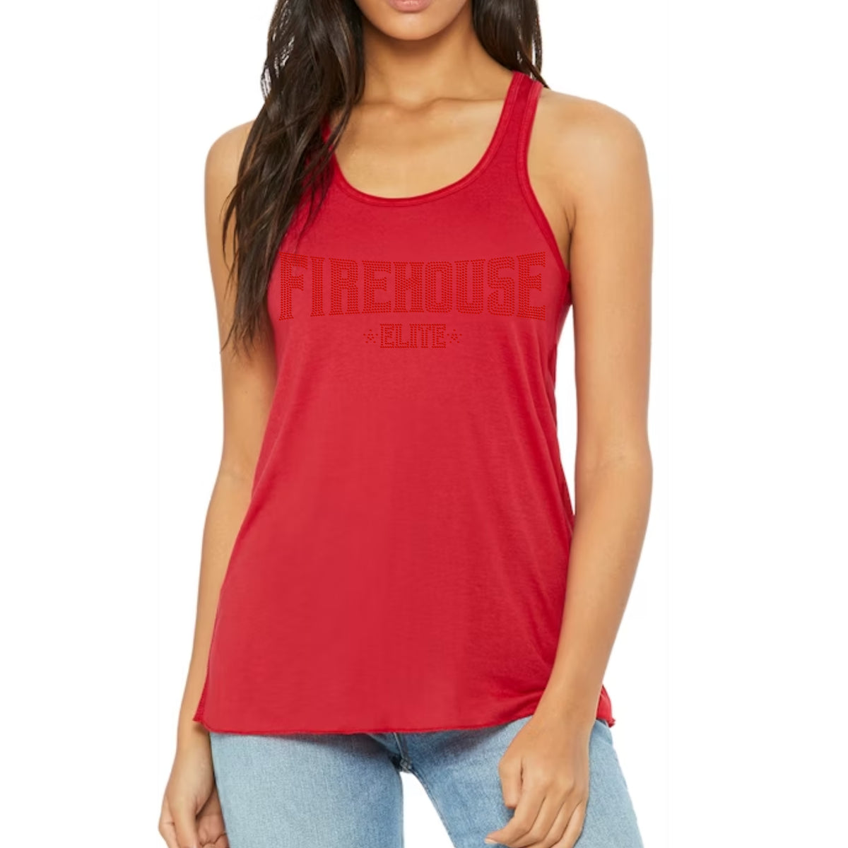 FE Red Rhinestone Logo Tank Top