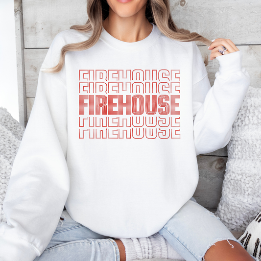 Stacked Firehouse Rhinestone - Red